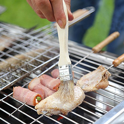 Yunhigh BBQ Basting Brush for Grill Natural Bristle Pastry Brushes with Long Wooden Handle - Thumbnail 3