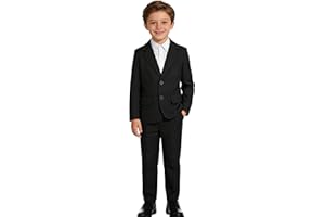 LOLANTA Boys Suit 2PCs Tuxedo Jacket Formal Wedding Ring Bearer Outfit, Birthday/Proms/Dinners Blazer