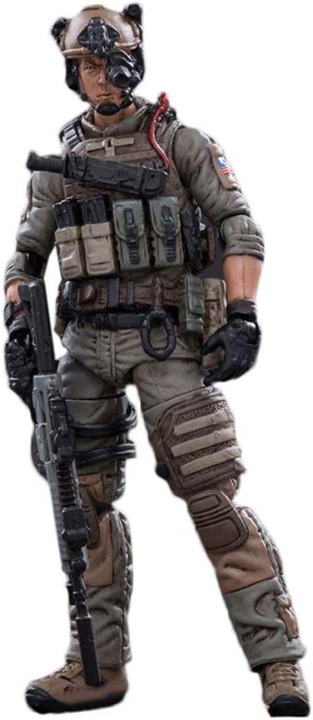 Haoun 1/18 Army Military Action Figure, 4 Inch Joint-Movable Soldier Action Figure Model with Accessories Collection Military Toys Playset for Kids Adults (Navy Seals B)