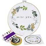 Caydo Miss You Embroidery Patterns Counted Cross Stitch Kit Handmade Needlework Embroidery Kits for Beginner