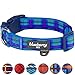 Blueberry Pet Soft & Comfy Scottish Hudson Blue Plaid Tartan Designer Padded Dog Collar, Adjustable, Medium, Canvas & Neoprene, Dog Collars for Medium Dogs, Soft Padded, Eco Friendly