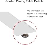 GOLDFAN Round Glass Dining Table 100 cm Chrome Legs 8mm Tempered Glass view 6
