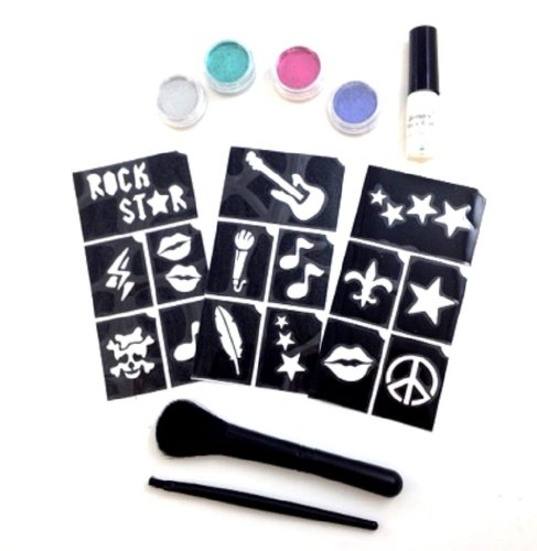 Glam Rock Glitter Tatoo Kit Party Accessory