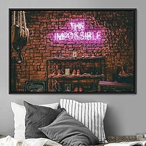 signwin Framed Canvas Wall Art Illuminated Words 3D...