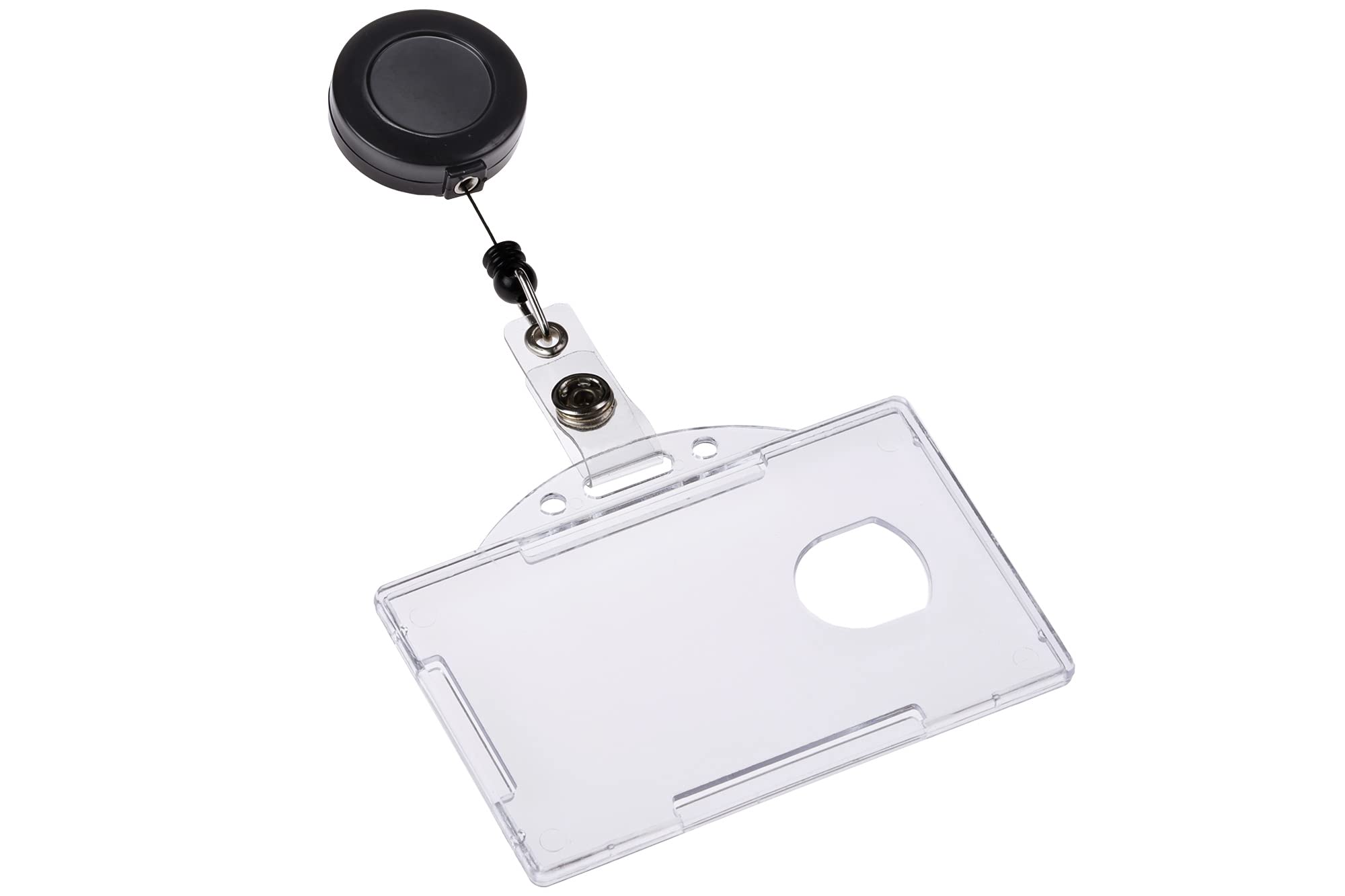 EUROPEL Badge Reel, Retractable with Transparent Hard Plastic (Pack of 10) | Open Badge Holder | 54 x 85 mm, 121288