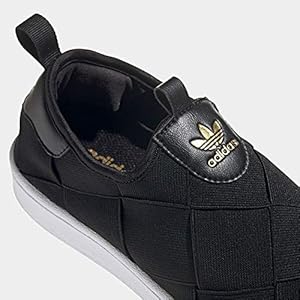 adidas originals superstar slip on trainers in black and white