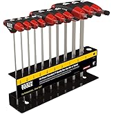 Klein Tools JTH610E T-Handle Hex Key Set, SAE Inch Sizes Allen Wrench Set with 6-Inch Blades, Stand Included, 10-Piece