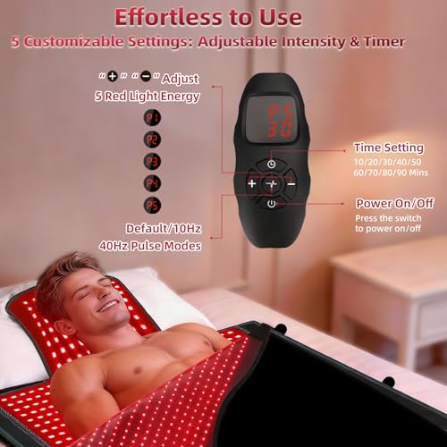 Red Light Therapy Mat Full Body with 2630 LEDs, 74.8"x33.6" Flexible Infrared Red Light Blanket for Home Use, Dual 660nm & 850nm, Adjustable Modes and Timer Control