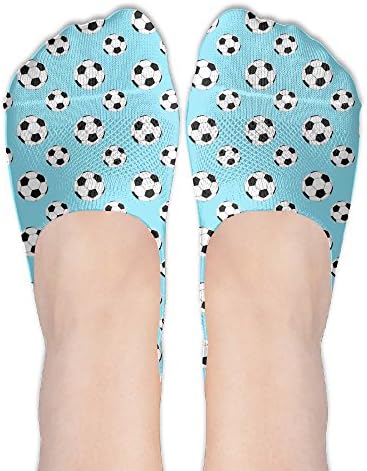 Free Football Pattern Women No-Show Casual Liner Socks Non Slip Flat Boat Ankle Socks