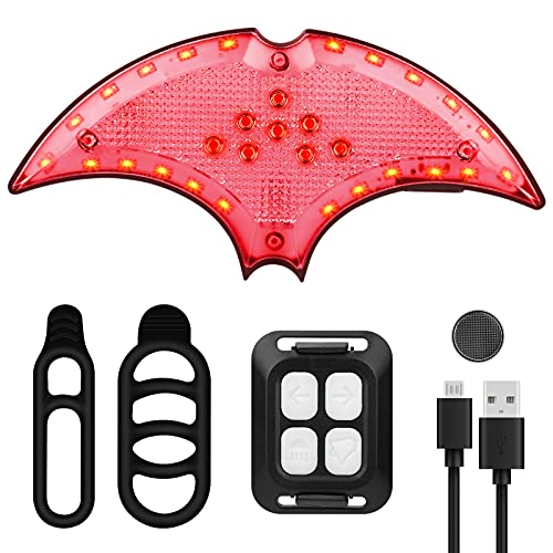 Aceshop Bike Tail Light Turn Signals, Bicycle Rear Direction Light with Remote Control,Rechargeable Bicycle Indicators Set,Waterproof Bike Brake Warning Light Bicycle Taillight,4 Modes Bike Back Light