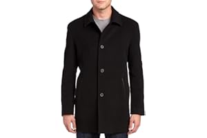 Cole Haan mens Cashmere Blend Single Breasted Classic Coat With Shirt CollarWool Coat