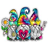 Peace Gnomes Sticker - 3" Laptop Sticker - Waterproof Vinyl for Car, Phone, Water Bottle - Gnomies Cute Hippie Boho Love Decal