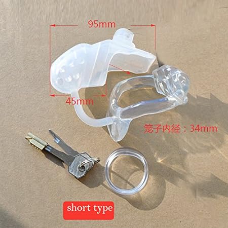 Silicone Chastity Cage Bondage Fetish Chastity Device Belt Device Lock For Male Penis Exercise (46MM)