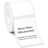 NIIMBOT M2/M3 Thermal Transfer Labels 1.97''x2.76'', for M2/M3 Label Maker, PET Material, Waterproof and High-Temperature Resistance, Long Storage Time, White Label Tape(50x70mm-100)