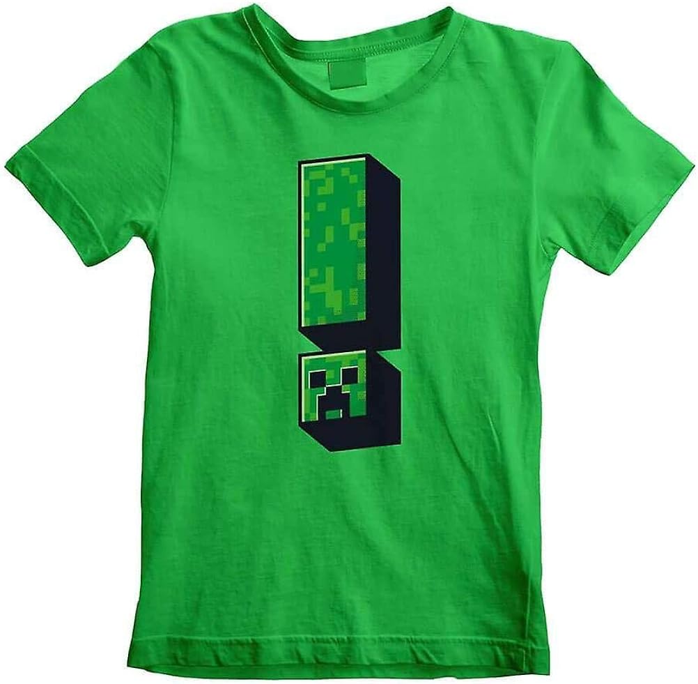 Creeper Kids TShirt Creeper Exclamation Mark Green Tee Shirt Amazon