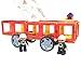 Magbuilders Magnetic Tile Fire Truck Toy - 34 Large Pieces including 2 Firemen and Flashing Siren, Strong magnets make it easy for your little fireman to build
