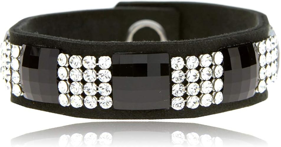 Amazon スパーク Spark メンズ ブレスレット スワロフスキー エレメント公式タグ 日本正規輸入代理店品 クリスタル ジェット B4mesh2493czcj ブレスレット 通販