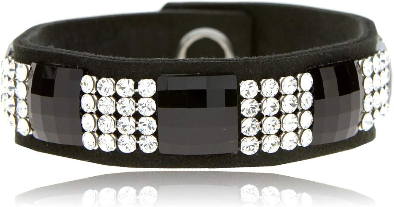 Amazon スパーク Spark メンズ ブレスレット スワロフスキー エレメント公式タグ 日本正規輸入代理店品 クリスタル ジェット B4mesh2493czcj ブレスレット 通販