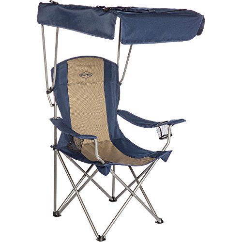 KampRite Chair with Shade Canopy, Blue/Tan, One Size (CC463
