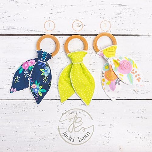 Natural Maple Wood Teething Rings, Wood Teething Toy, Bunny Ears Teether, Bunny Ear Teething Ring, Teething Toy, Made in USA
