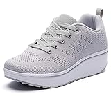 DADAWEN Women's Platform Wedge Tennis Walking Shoes Breathable Lightweight Casual Comfort Fashion Sneaker (Size:US5-US12)