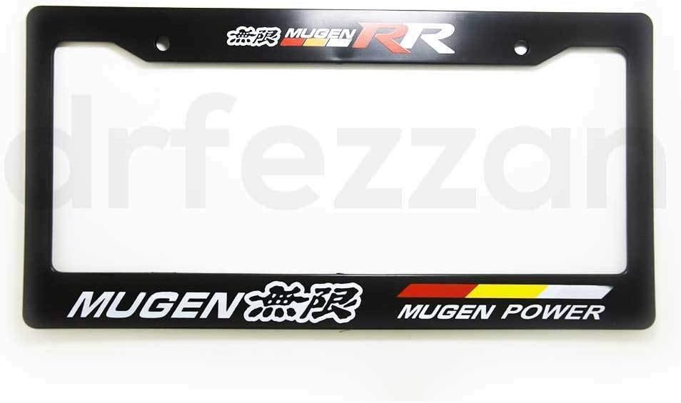 Brand New MUGEN POWER RR Racing ABS Black License Plate Frames X1