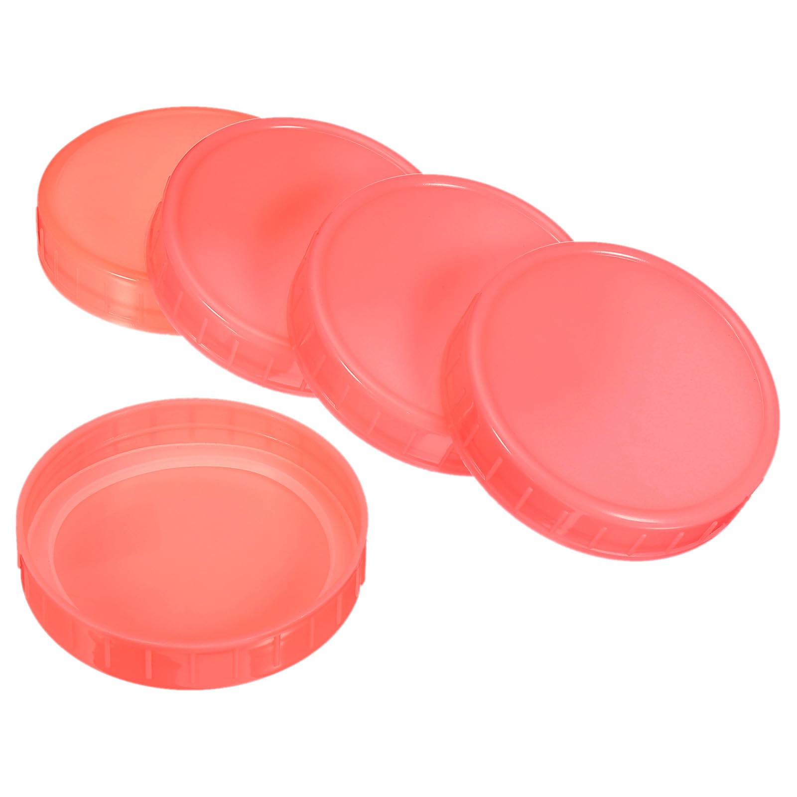 PATIKIL 86mm / 3-1/2" Wide Mouth Plastic Mason Jar Lids, 1Set/10 Pack Canning Jars Caps with Silicone Sealing Ring for Kitchen Storage, Pink