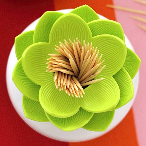 MelonBoat-Lotus-Cotton-Swab-Holder-Small-Q-Tips-Toothpicks-Storage-Organizer-Green
