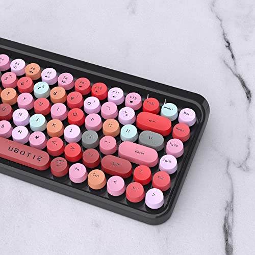 UBOTIE Portable Bluetooth Colorful Computer Keyboards, Wireless Mini