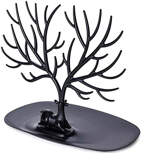 Antlers Jewelry Organizer - Hanging Stand Display Earring Necklace Bracelet Holder Rack Tower Tree ABS- Black