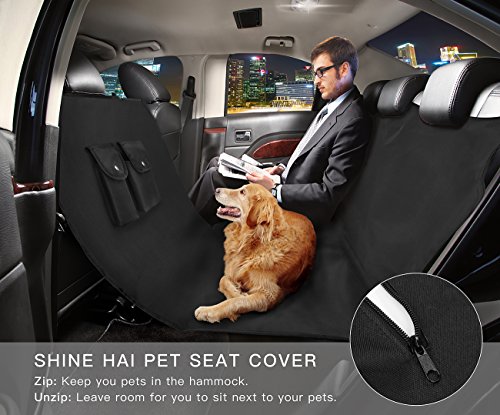 Dog Seat Covers, SHINE HAI Pet Car Seat Cover, Waterproof & Scratch
Proof Hammock Convertible, Backseat Cover for Cars Trucks and SUVs