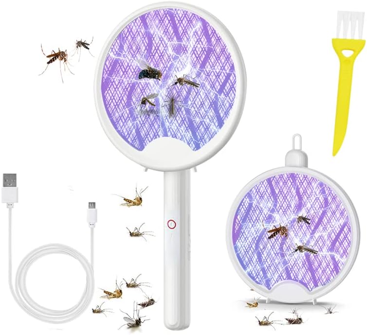Electric Fly Swatter Racket,2 in 1 Bug Zapper Racket,3000V High Voltage