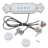 Kmise MI0303 Prewired 4-String Guitar Sound Hole Pickup Wiring Harness for Cigar Box