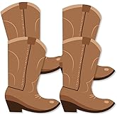 Big Dot of Happiness Western Hoedown - Cowboy Boot Decorations DIY Wild West Cowboy Party Essentials - Set of 20