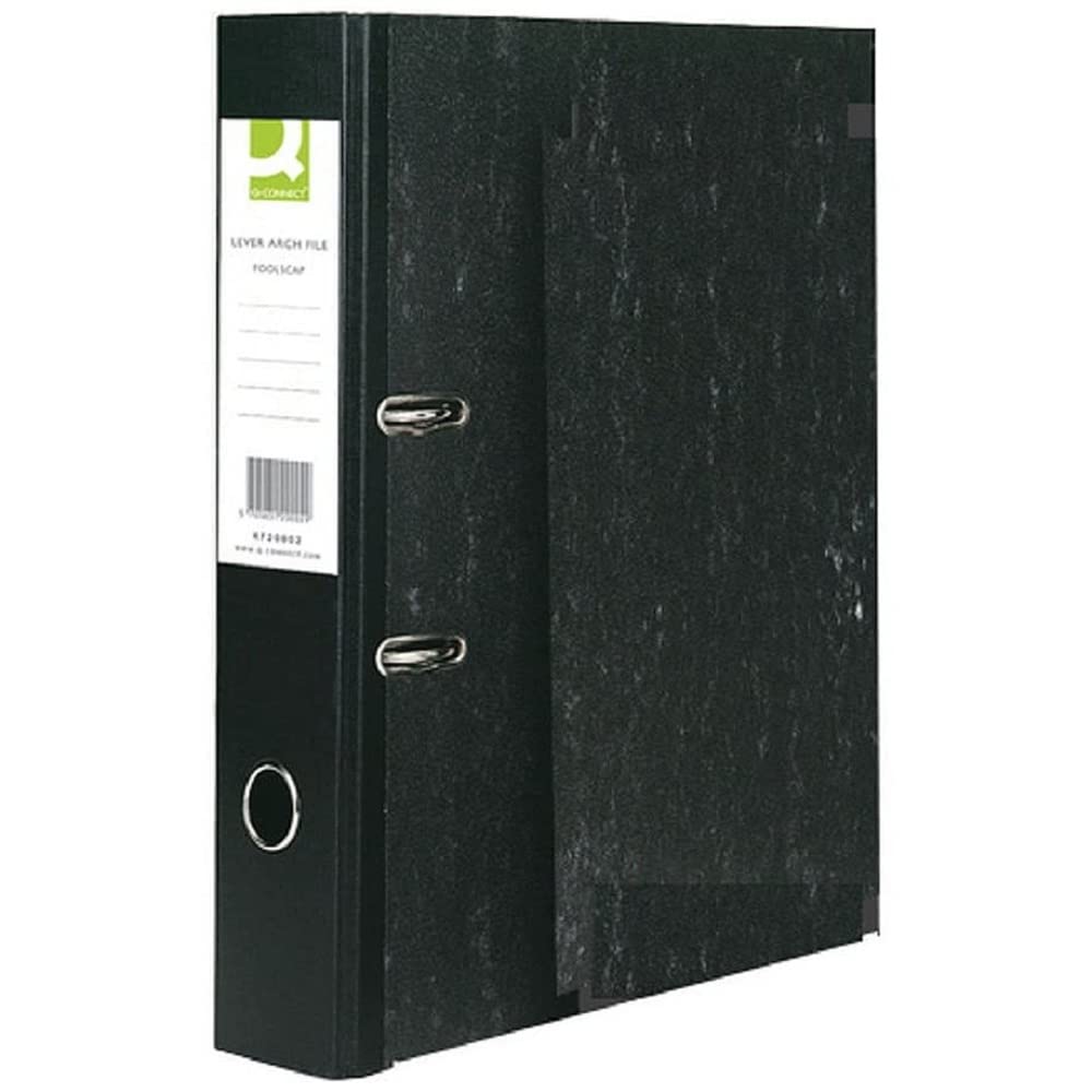 Q-Connect Lever Arch File Foolscap Black (Pack of 10)