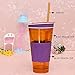 ELEGIANT 500ml 2in1 Travel Snack Drink Cup Bottle Container Lid Straw for Adult Kids Cinema sport
