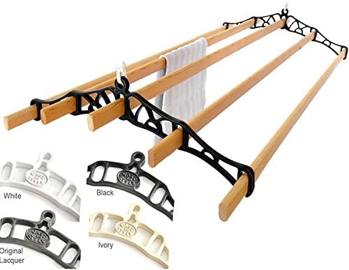 ClarUSA Premium British Cast Iron Ceiling Airer Victorian 5-Slat Bracket Ivory (Slats NOT Included)