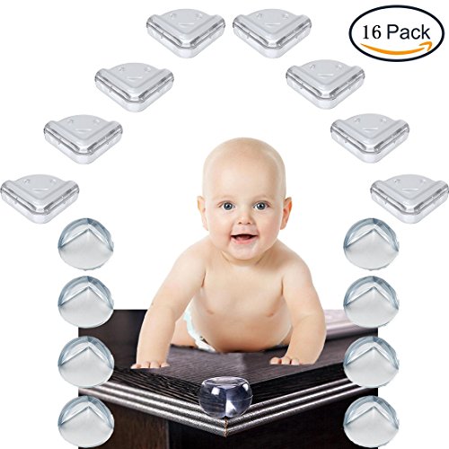 Baby Proofing Clear Corner Guards, 16 PCS Child Safety Table Corner Protectors Transparent, VIVIEU Anti-Collision Furniture Table Bumpers for Kids, Prevent from Head Injury and Bruises - Thumbnail 7