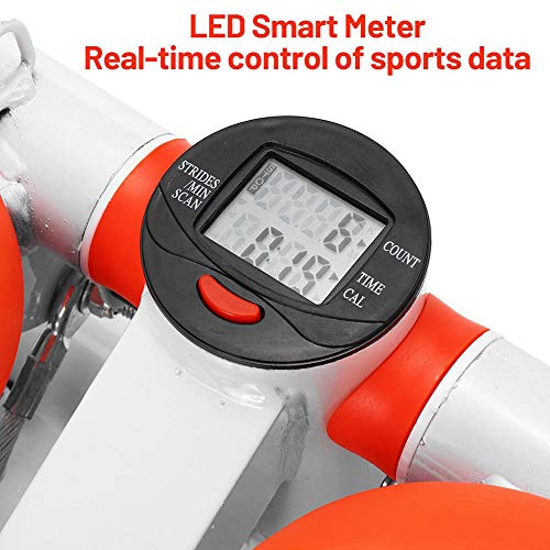 KENL-Stepper-Mini-Fitness-Stair-Stepper-Fitness-Cardio-Exercise-TrainerHeight-Adjustable-Stepper-Twisting-MachineStepper-Exercises-Equipment-Monitor-Resistance-BandsOrange