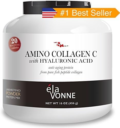 Elavonne Amino Collagen C with Hyaluronic Acid Fish Collagen Peptide Powder, 16 oz by Elavonne Amino Collagen