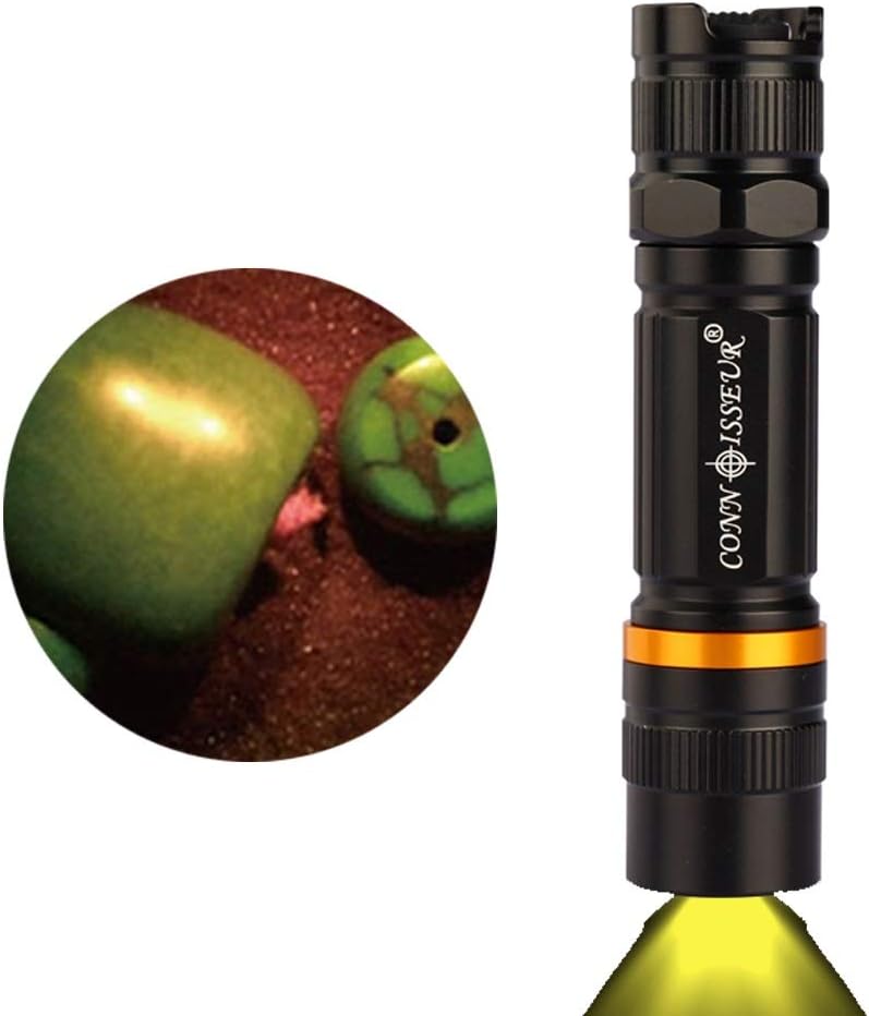 LZ Professional Handheld Halogen UV Flashlight, China Jade Appraisal Flashlight With Xenon Lamp Ring, Aluminum Alloy, Dresden Filter Lens, Antiquities Jade Collector Collector, Black, IPX8