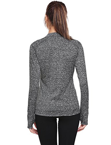 Unibelle Women's Active Full Zip Running Cycling Yoga Jacket with Thumb Holes - Thumbnail 4