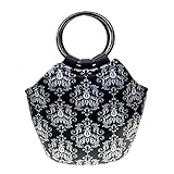 Large Damask Neoprene Lunch Bag Purse - Insulated Waterproof Lunch Tote Box for Women, Adults, Kids, Teen Girls