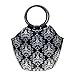 Large Damask Neoprene Lunch Bag Purse - Insulated Waterproof Lunch Tote Box for Women, Adults, Kids, Teen Girls