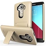LG G4 Case - VENA Legacy [Dual Layer Protection |Shock Absorption] Heavy Duty Cover with Kickstand [+1 HD Clear Screen Protector] for LG G4 2015 (Compatible With Leather LG G4) (Champagne Gold & Black)