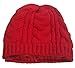 Vibrant Color Satin Lined Knit Beanie Hat (Red)