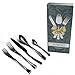 JANKNG 20-Piece 18/10 Stainless Steel Flatware Set Mirror Polishing Black, Serive for 4