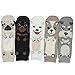CUSTOMONACO Women's Cool Animal Fun Crazy Socks (Cute Puppies 5 Pairs)