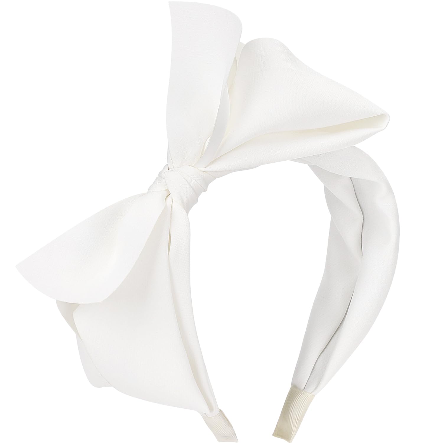 WantGor Big Bowknot Headbands for Women - Wide Turban Hair Band Bows Accessories (White) — image 1