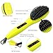 Gisala Metal Ceramic Heater Hair Straightening Brush,450℉/230℃,Auto Lock,Anti Scald,Adjustable Temperature,Instant Heat Up Hair Straightener(Light Yellow)